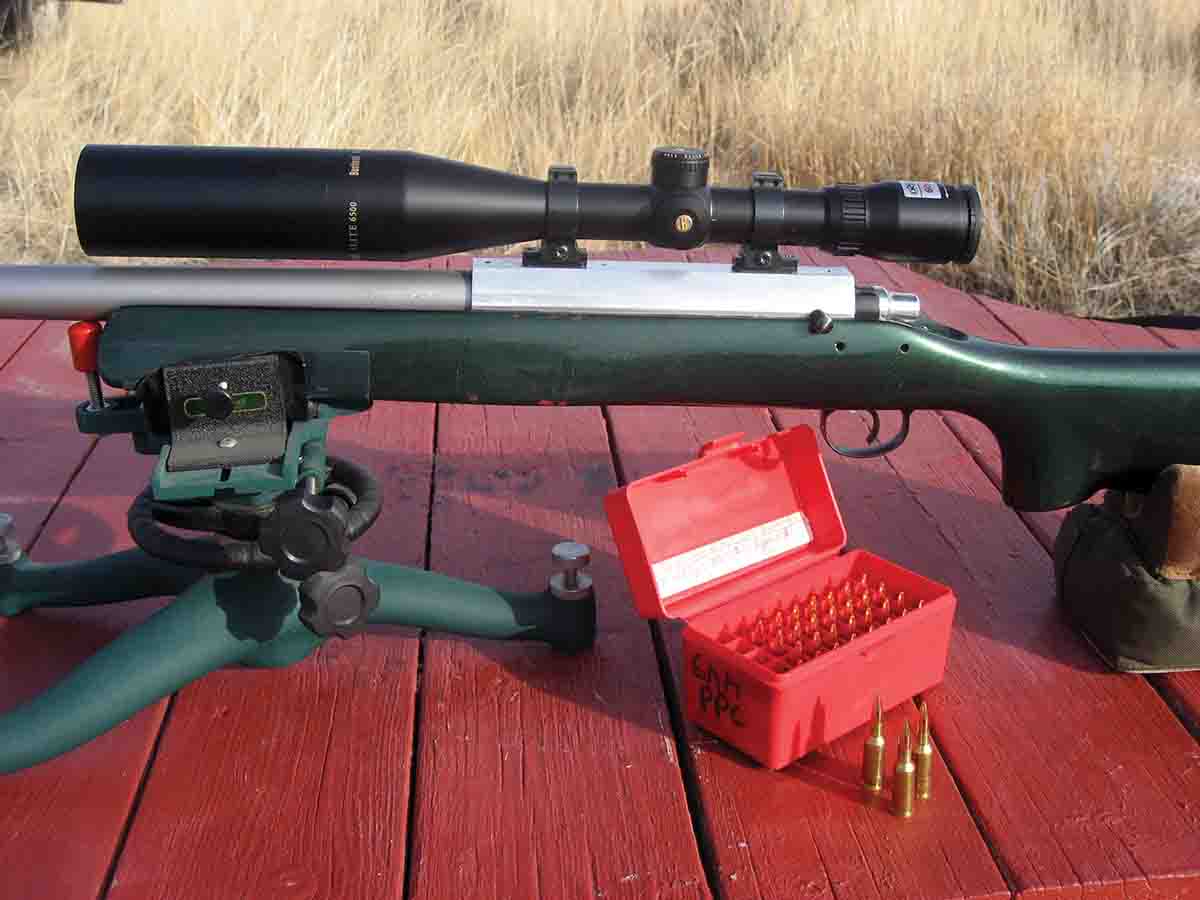 John bought this used 6mm PPC benchrest rifle almost a decade ago, mostly to see what tweaks made the most difference in accuracy. The tests are still ongoing.